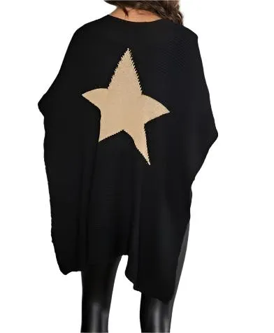 Poncho Style Cape with Gold Star