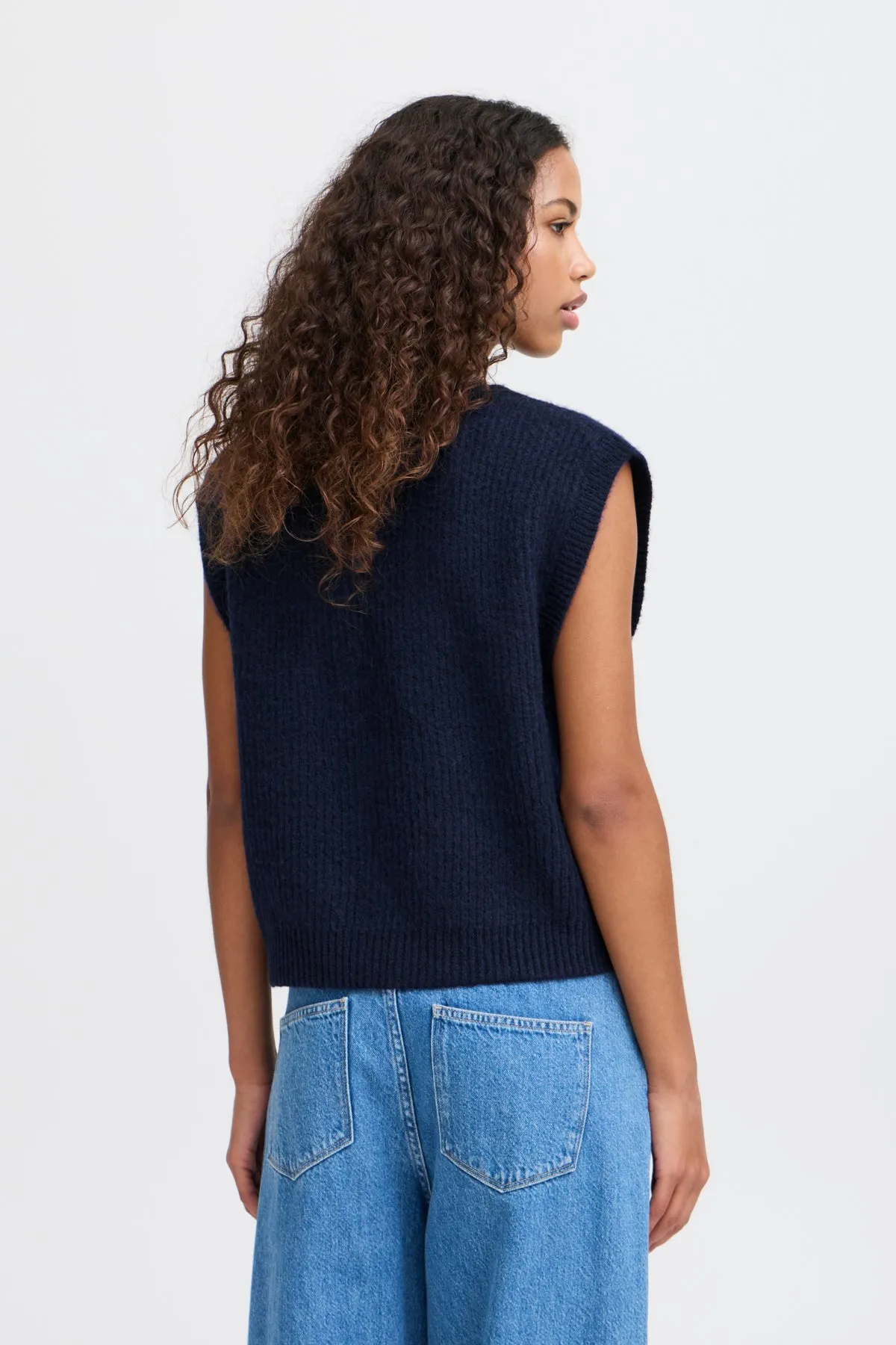 Povoke Knitted Vest Medieval Blue