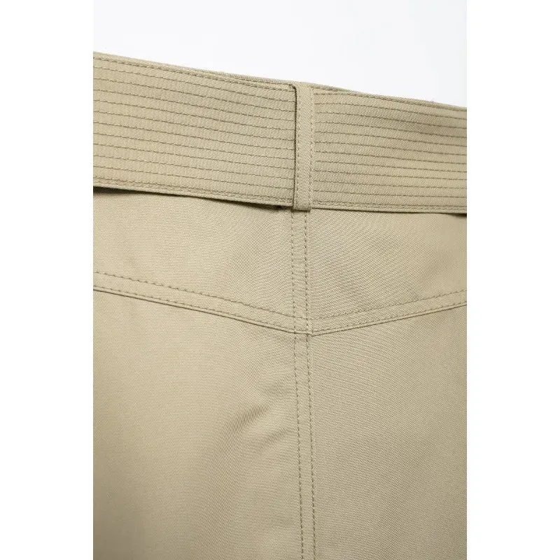 Pre Order:  Beige Zip Up Cargo Vest   Skirt Set