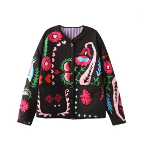 Pre Order:  Padded Floral Print Vintage Jacket