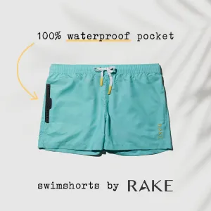 Pretty Mint - Waterproof Pocket Swim Shorts