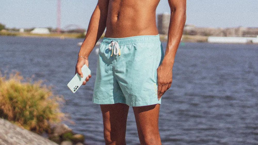 Pretty Mint - Waterproof Pocket Swim Shorts