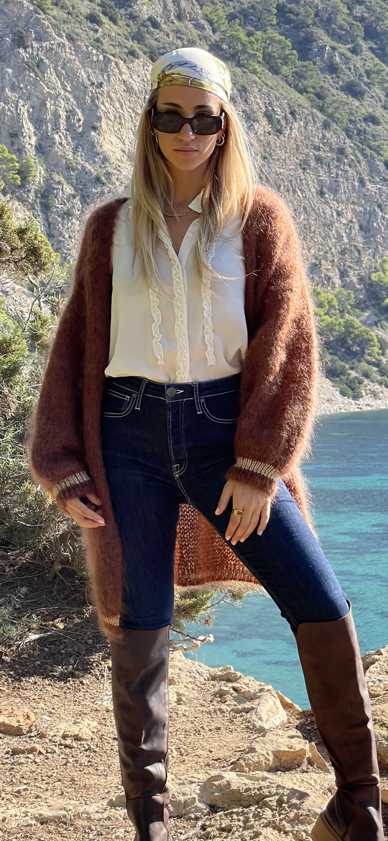 Princess Mohair Cardigan - Brown