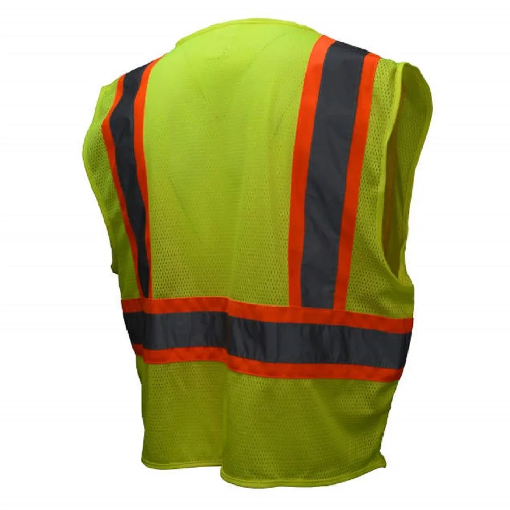 Radians SV22-2ZGM Economy Type R Class 2, Two-Tone Trim Safety Vest, Hi-Vis Green, 1 Each