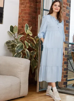 Raffa Chambray Maternity Dress with Tencel