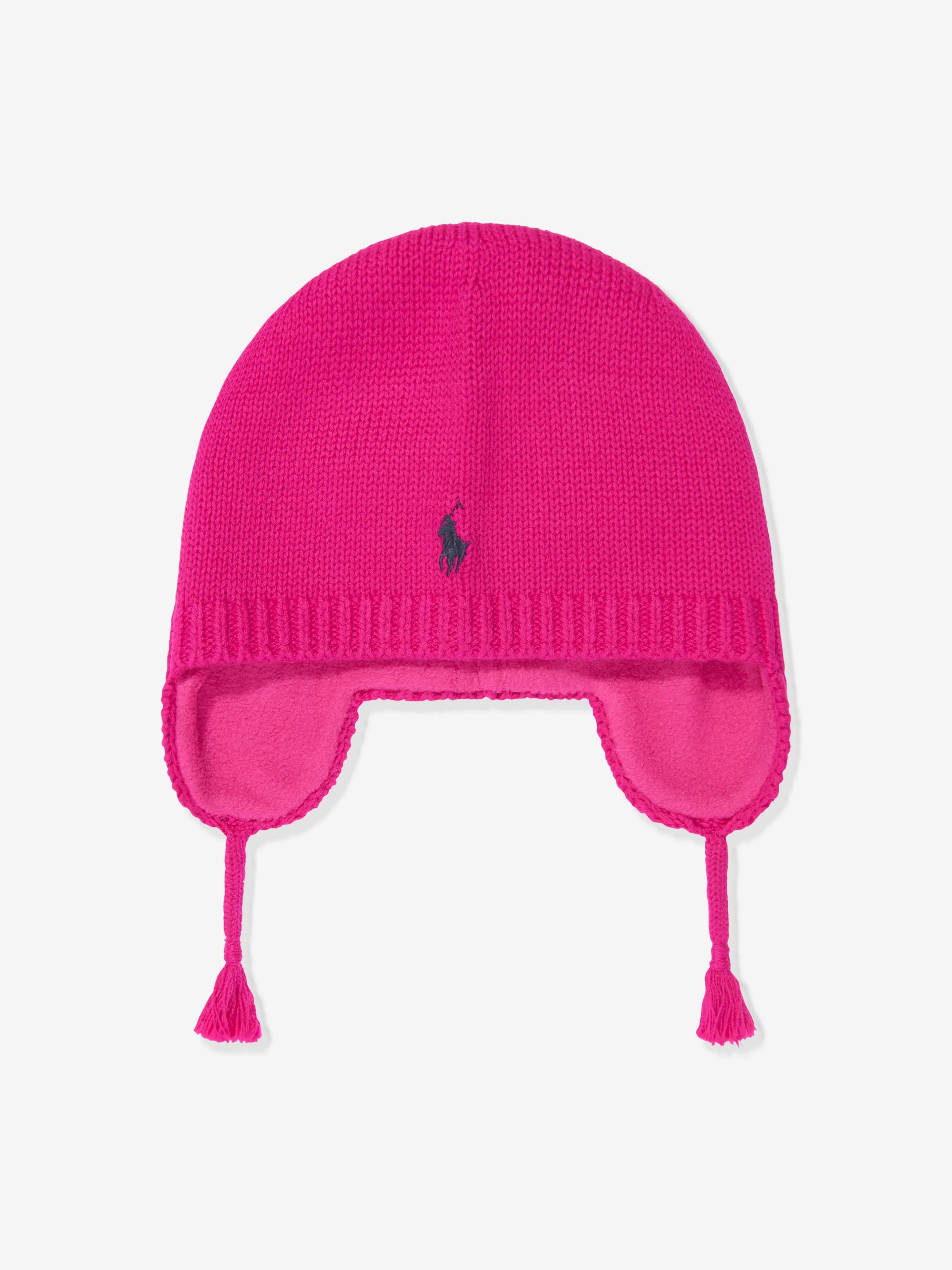 Ralph Lauren Baby Girls Ear Flap Hat in Pink