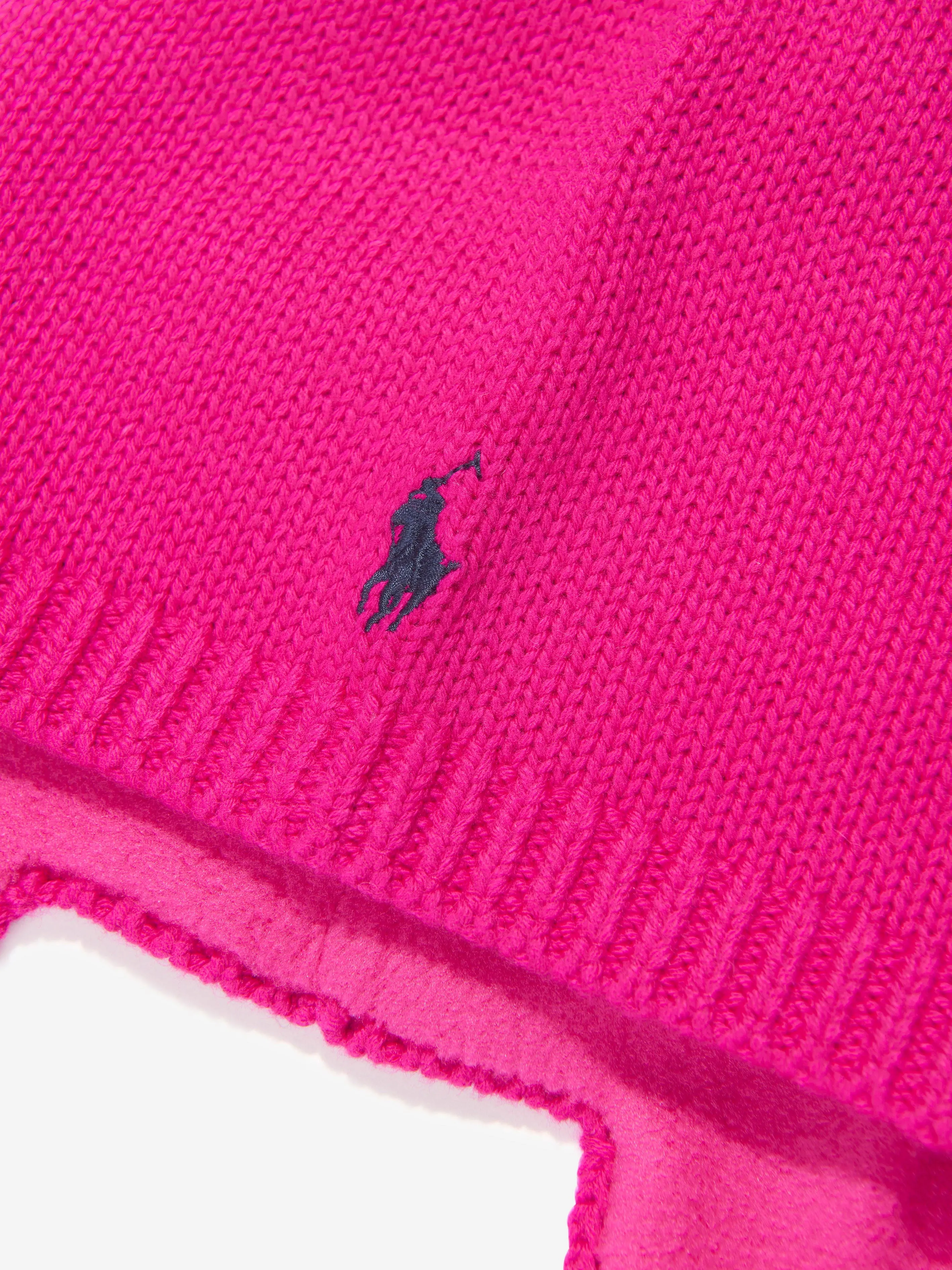 Ralph Lauren Baby Girls Ear Flap Hat in Pink