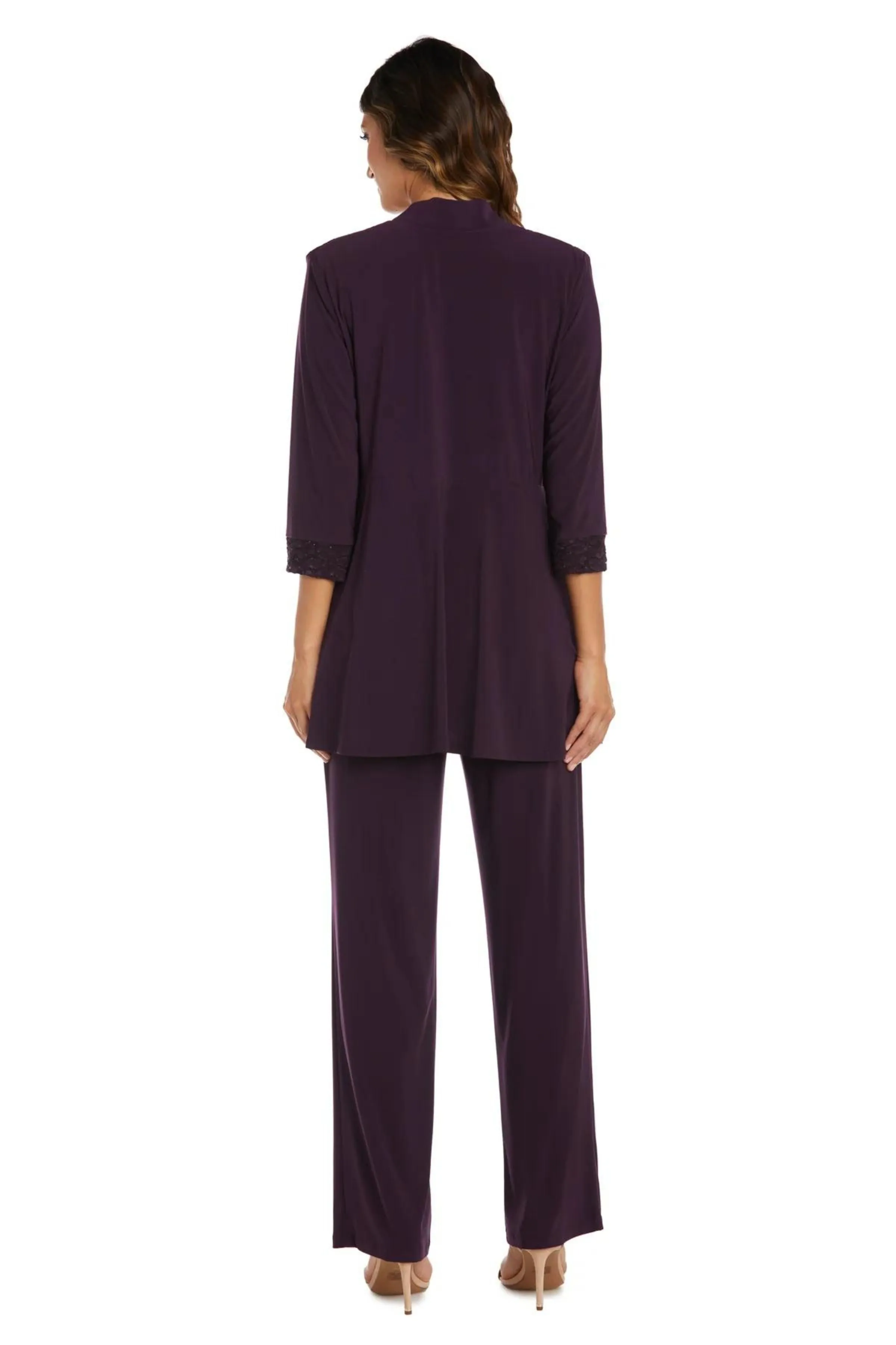 R&M Richards Women's Lace ITY 2 Piece Pant Suit - Mother of the bride outfit