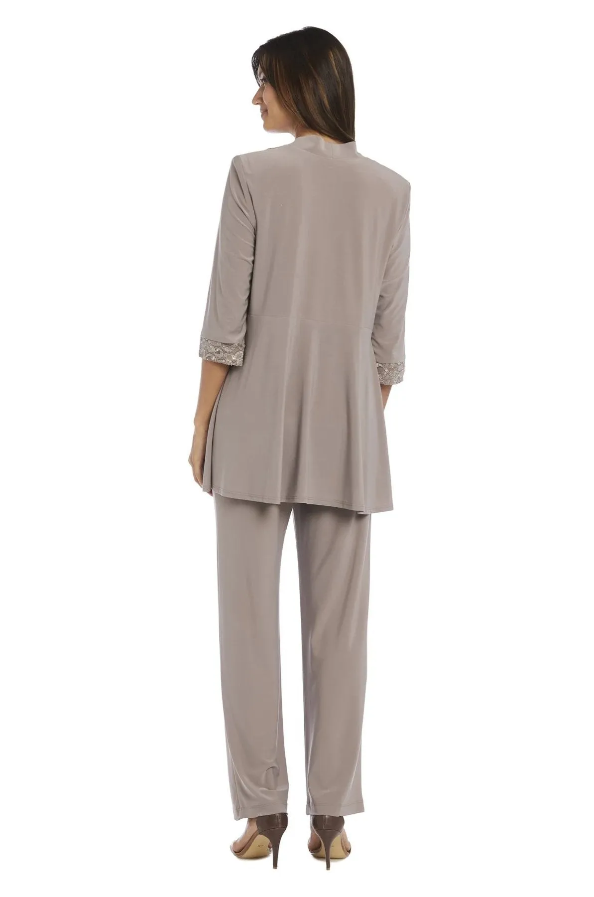 R&M Richards Women's Lace ITY 2 Piece Pant Suit - Mother of the bride outfit