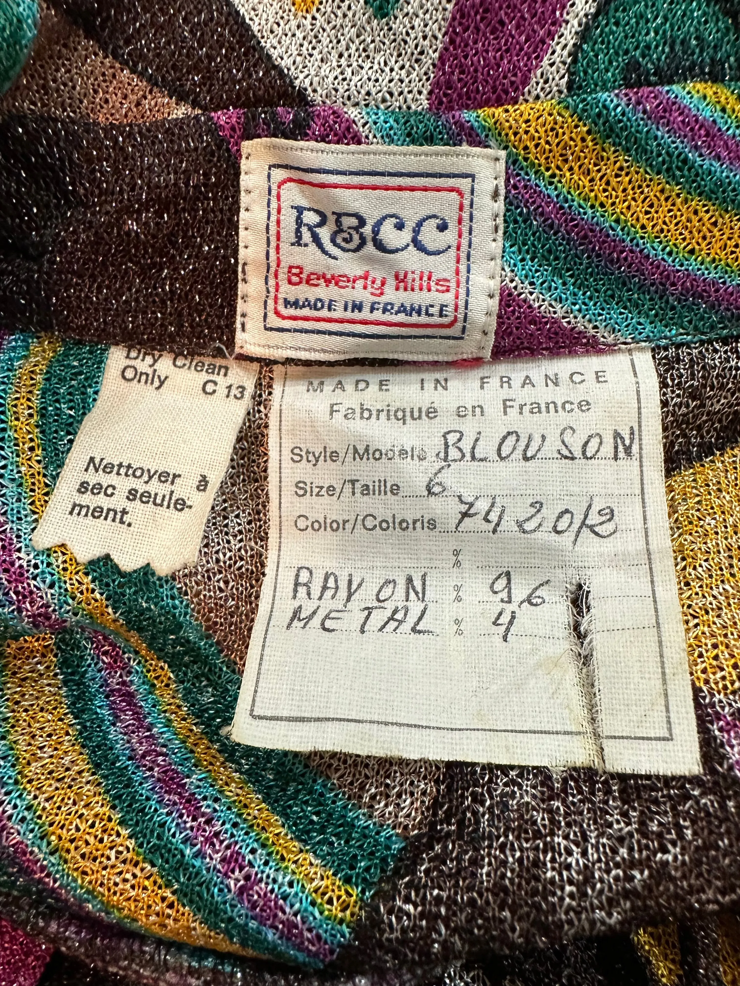 RBCC of Beverly Hills '70s Lurex Glam Rainbow Dress & Jacket Ensemble