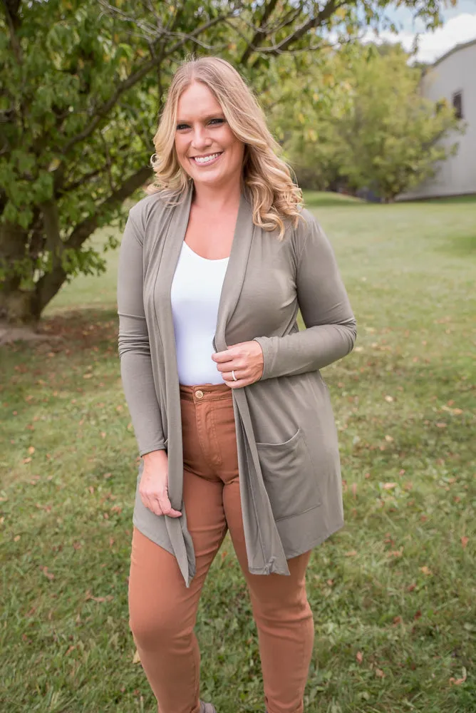 Ready for It Cardigan in Olive