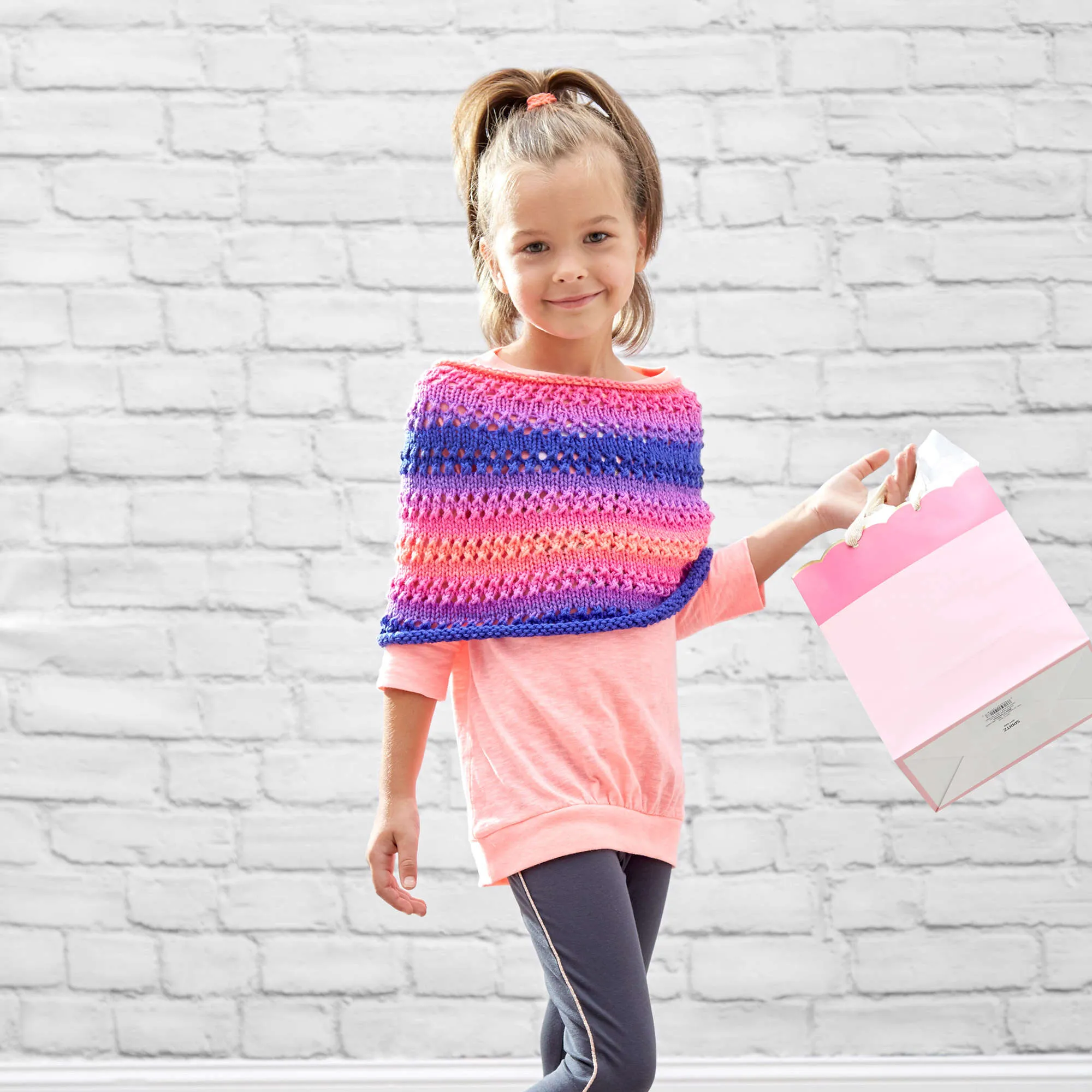 Red Heart Knit Cozy Kiddo Poncho