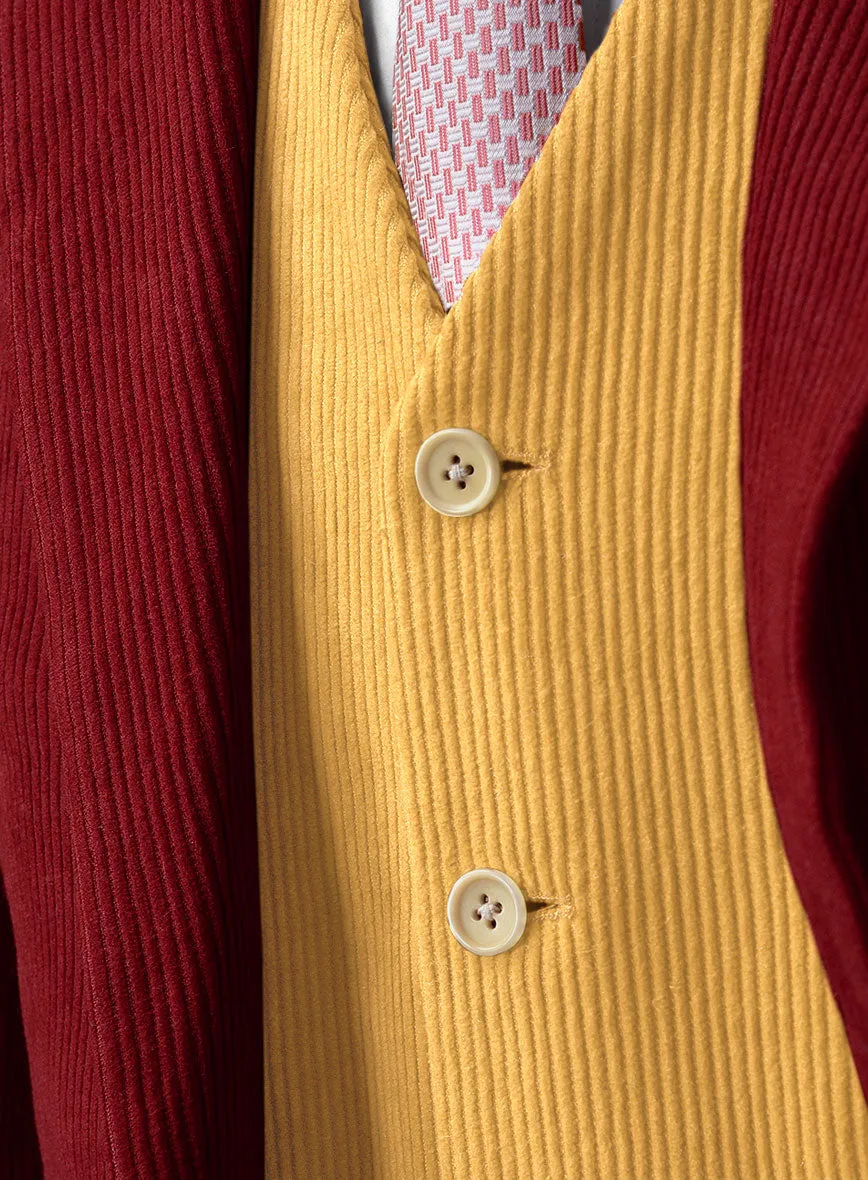 Red Yellow Corduroy Suit