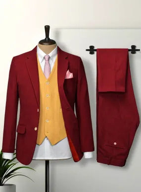 Red Yellow Corduroy Suit