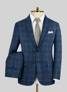 Reda Plume Blue Checks Wool Suit