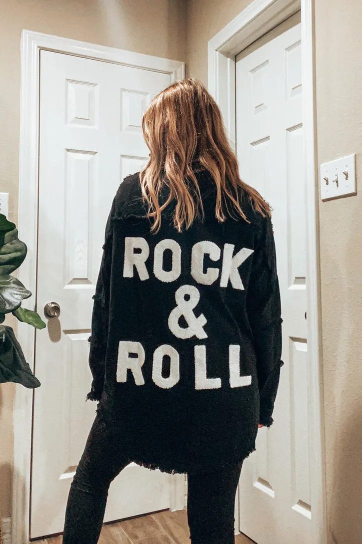 Reggie Rock & Roll Black Shacket| FINAL SALE