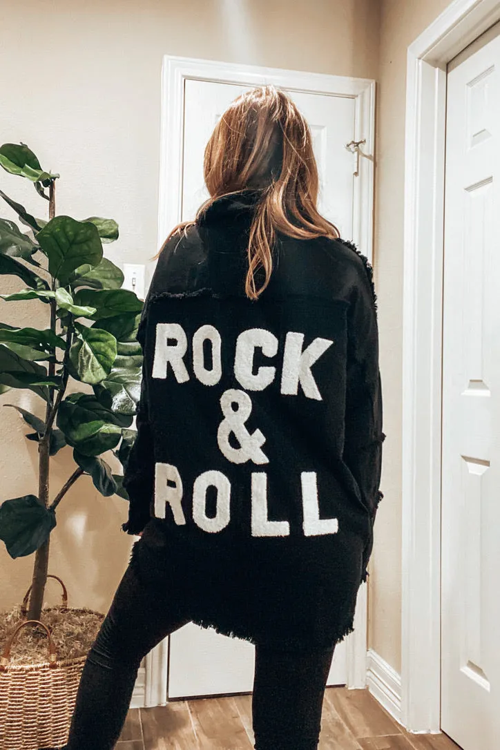 Reggie Rock & Roll Black Shacket| FINAL SALE