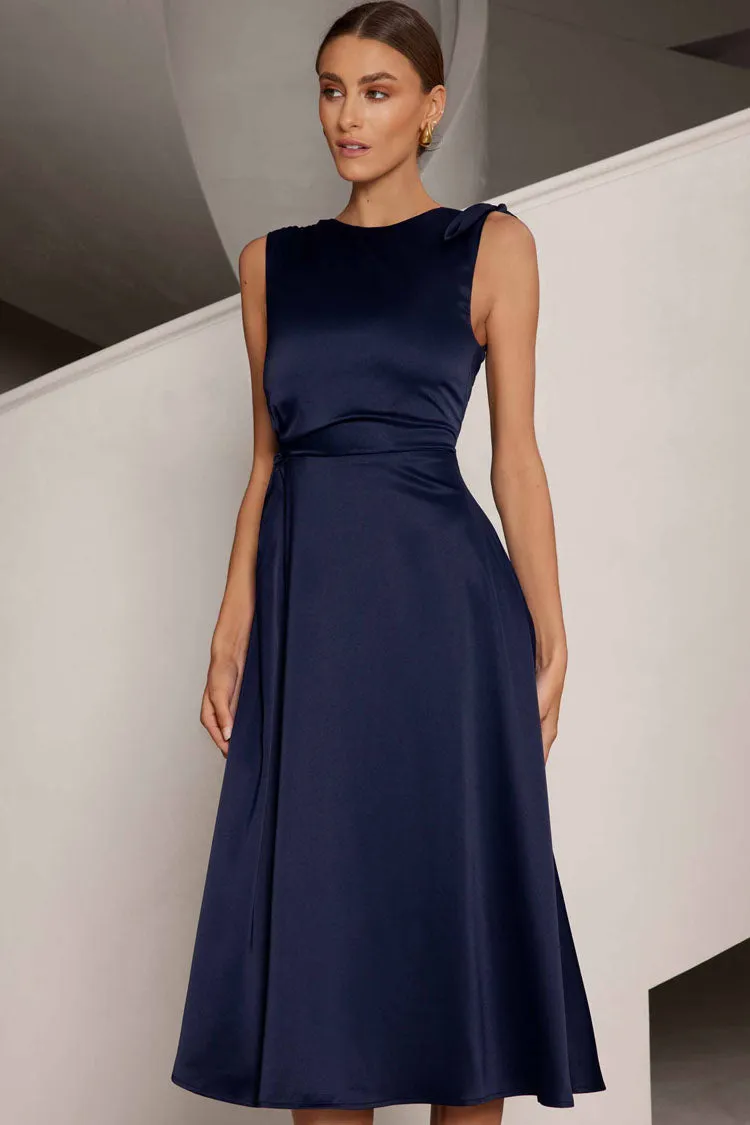 Ronan Midi Dress in Midnight Blue