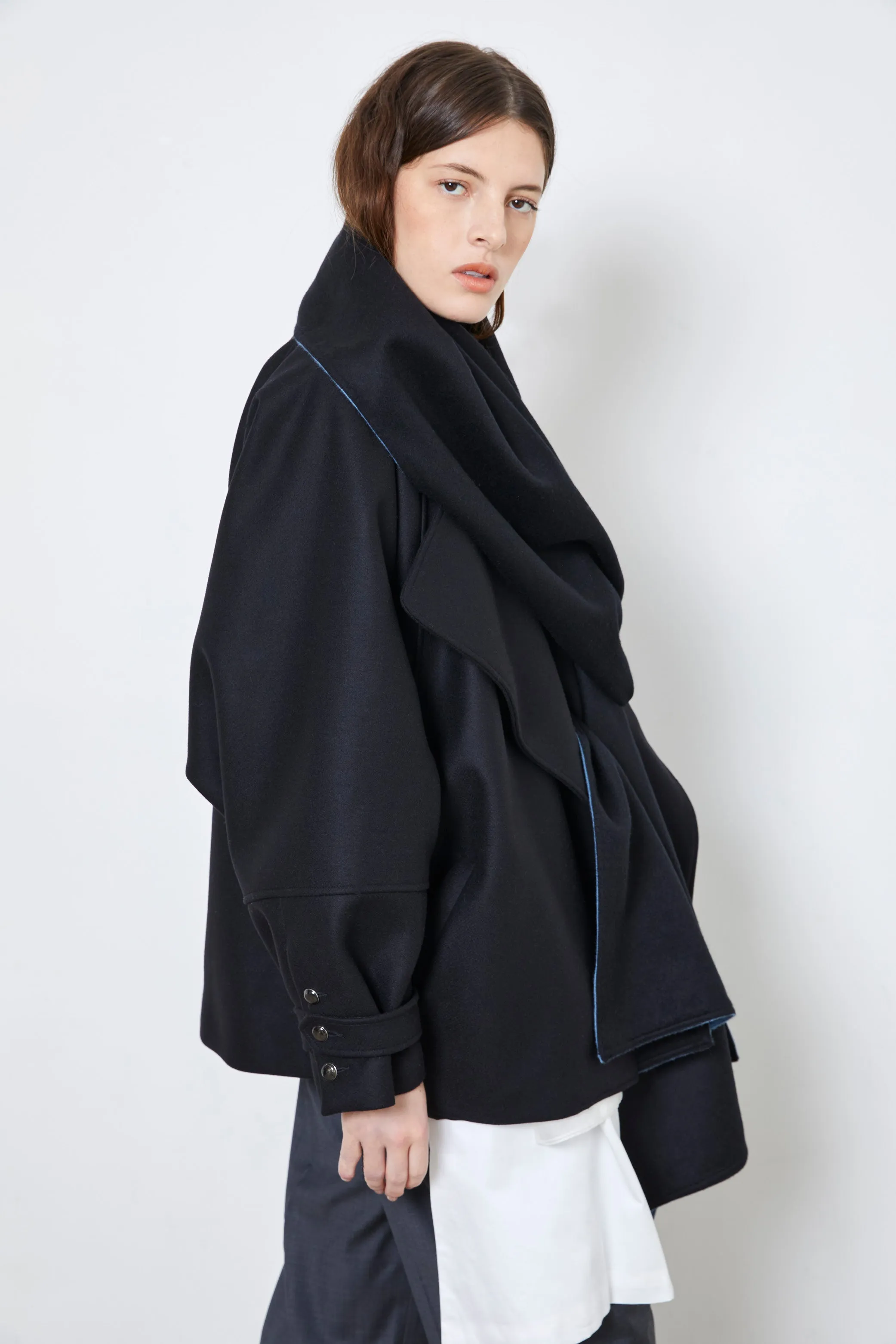 SAINT GERMAIN black - wool scarf nod coat