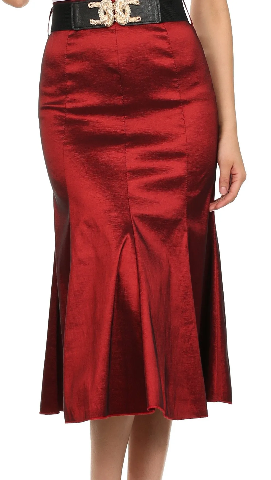 Sakkas Tiffany Tea Length Flared A-line Holiday Skirt