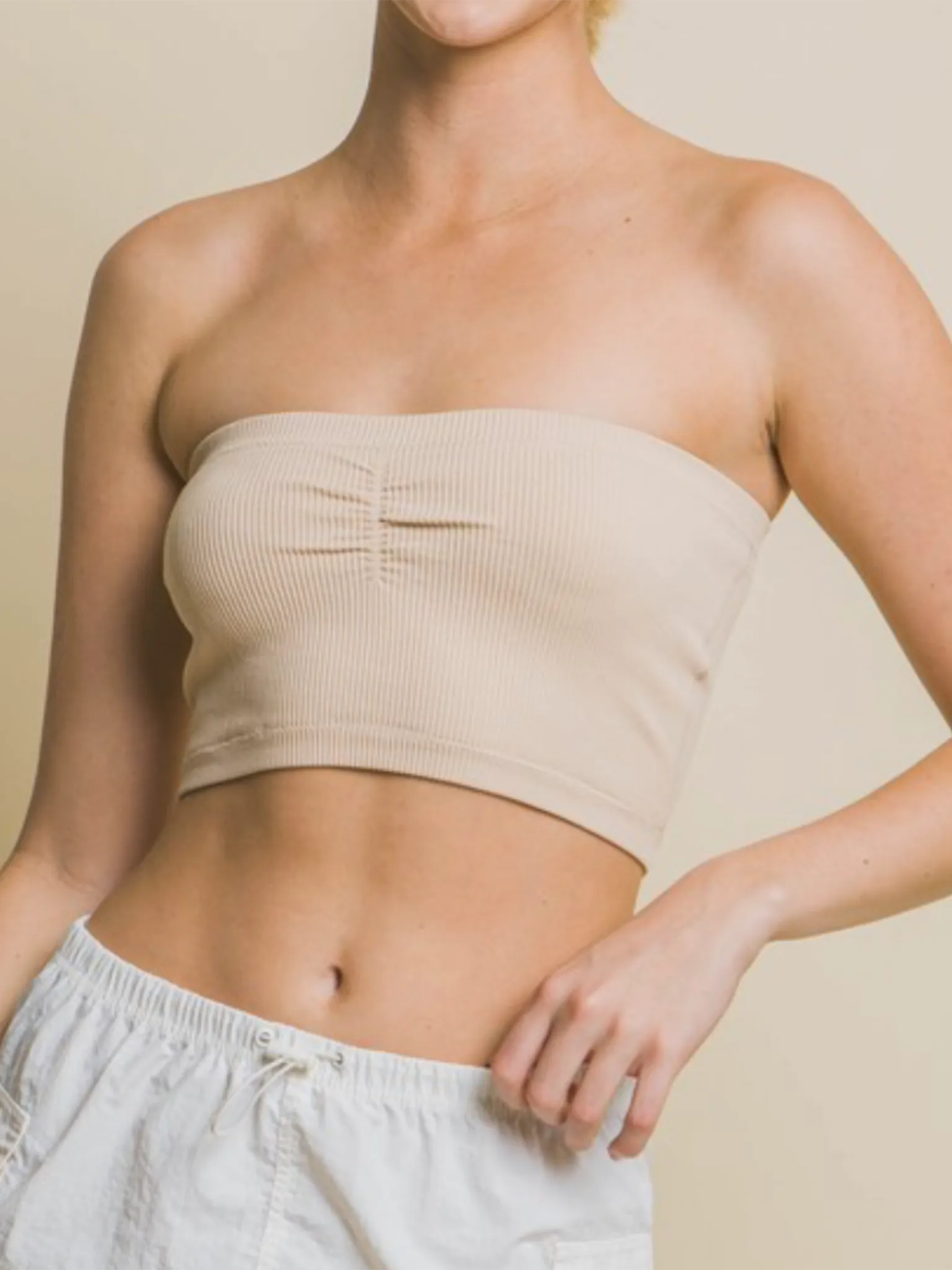 Sam Basic Bandeau Top - Khaki