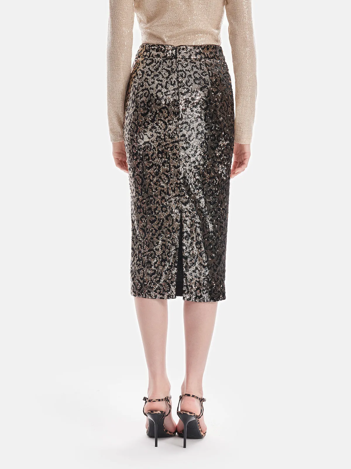 Sequin Leopard Skirt