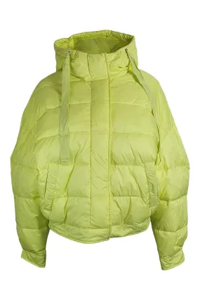 SET Urban Deluxe Neon Yellow Down Free Cropped Puffer Jacket (UK 6 | US 4 | FR 36)