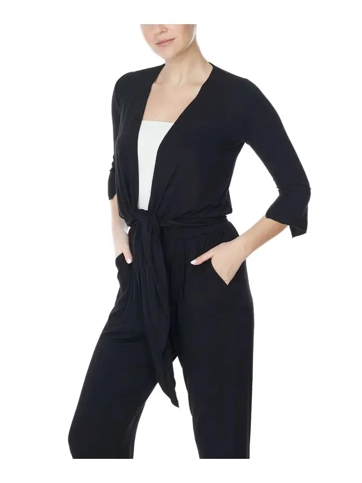 S.K. Bamboo Yoga Shrug Cardigan Black