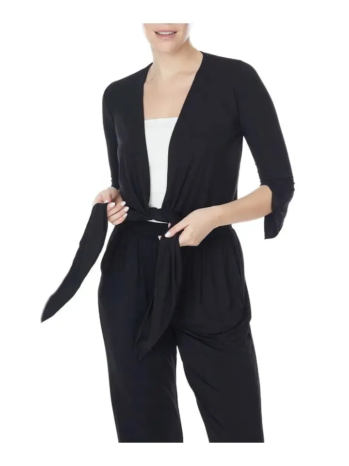 S.K. Bamboo Yoga Shrug Cardigan Black