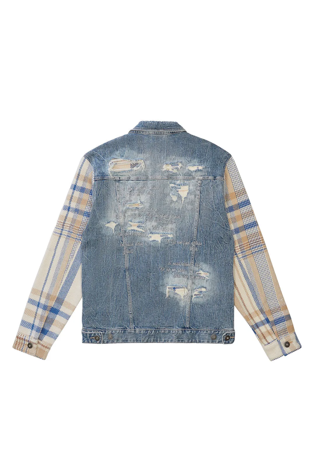 Smoke Rise Men's Embroidered Plaid Backed Denim Jacket