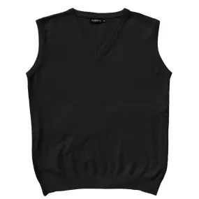 Solid Black Mens V-Neck Sweater Vest