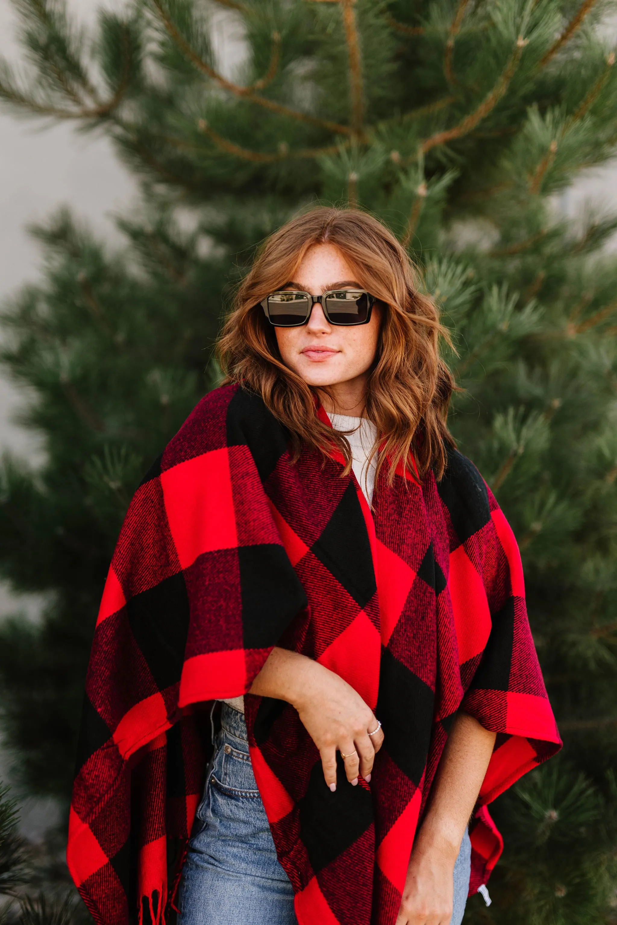 Sorrell Buffalo Plaid Poncho - Final Sale