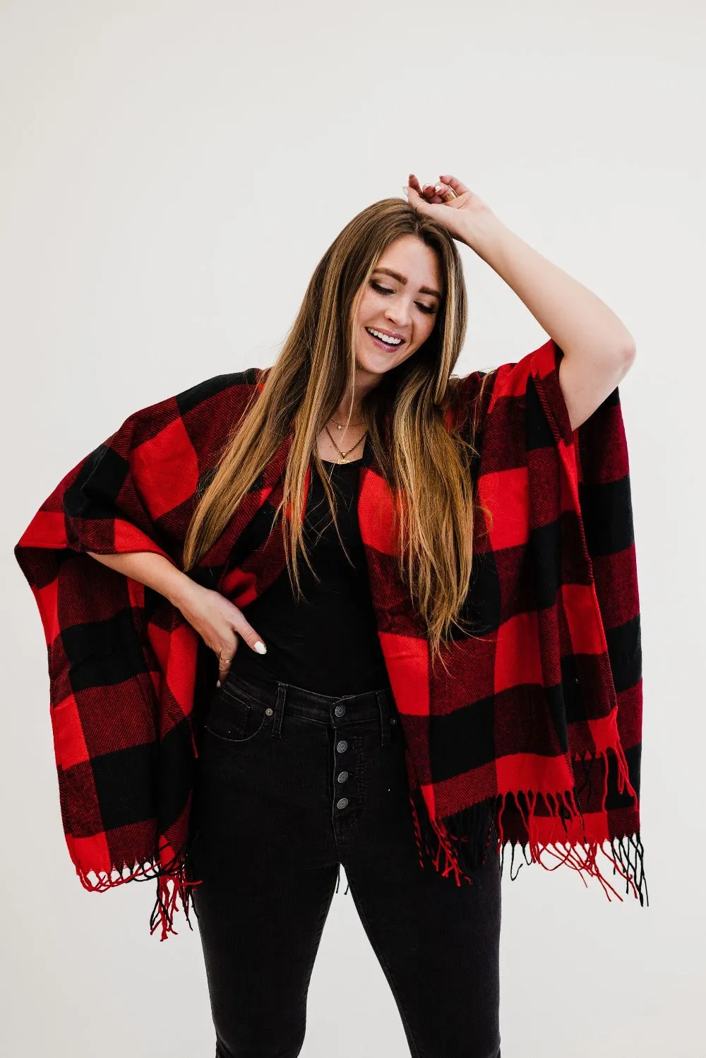 Sorrell Buffalo Plaid Poncho - Final Sale