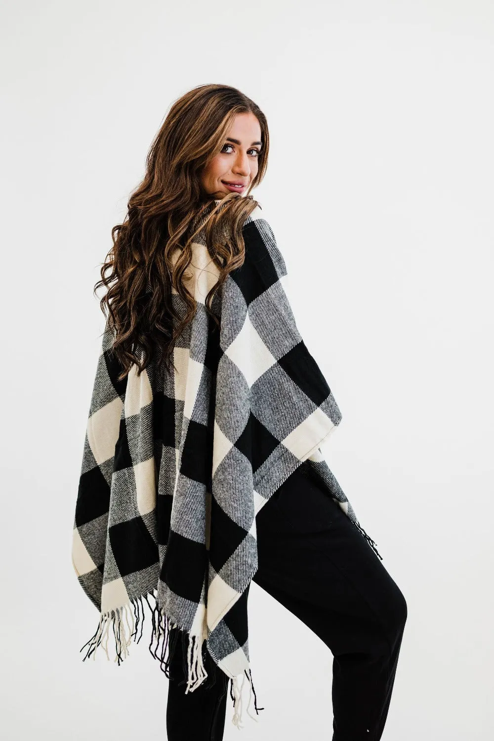 Sorrell Buffalo Plaid Poncho - Final Sale