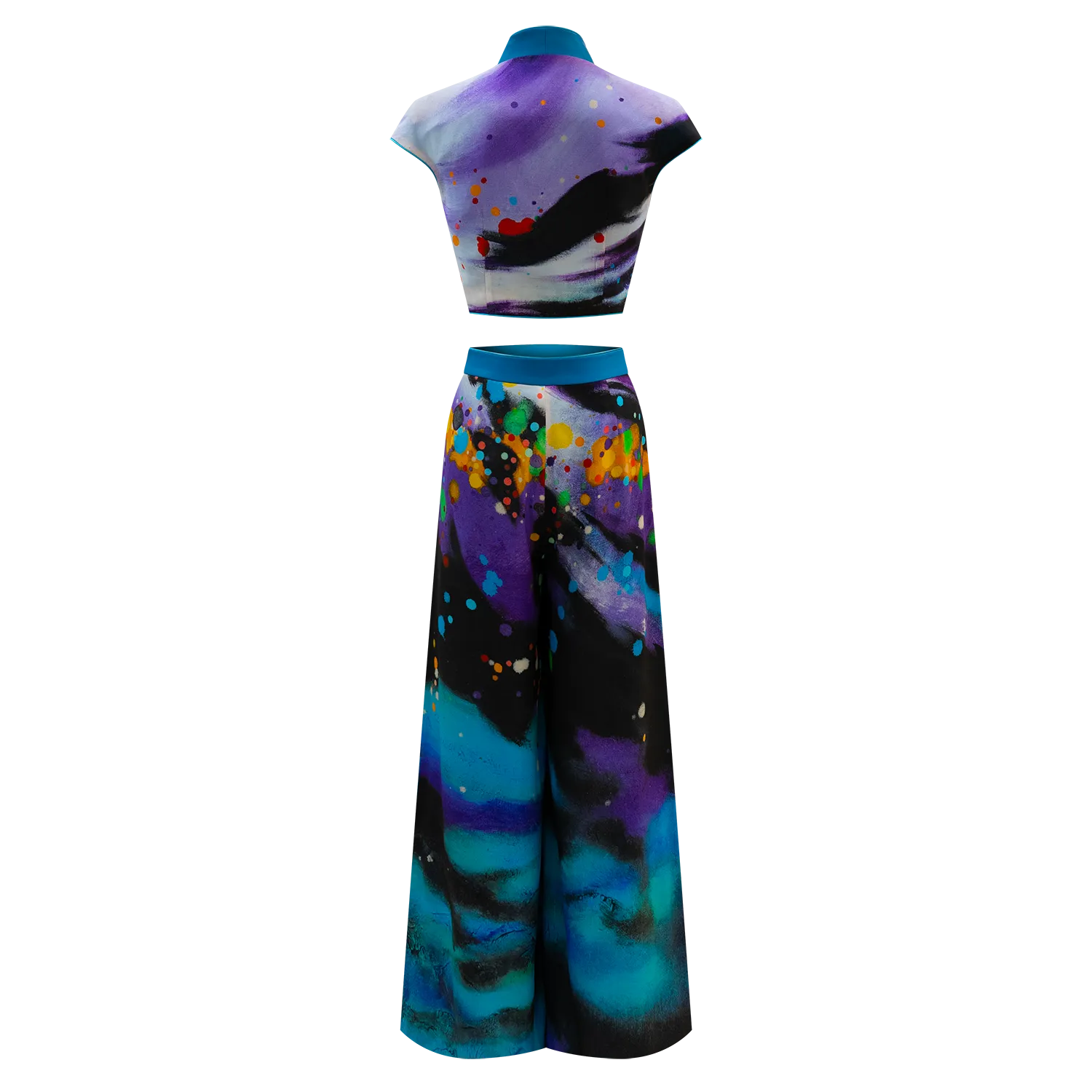 SPARKLE BY KAREN CHAN x HK Designer【GLORY HEAVEN】100% Silk Cheongsam Wide Legged Pants