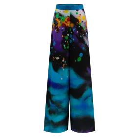 SPARKLE BY KAREN CHAN x HK Designer【GLORY HEAVEN】100% Silk Cheongsam Wide Legged Pants