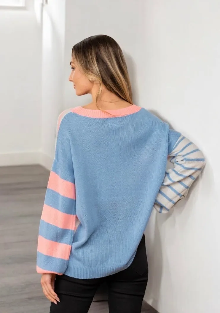 Striped Dropped Shoulder Sweater