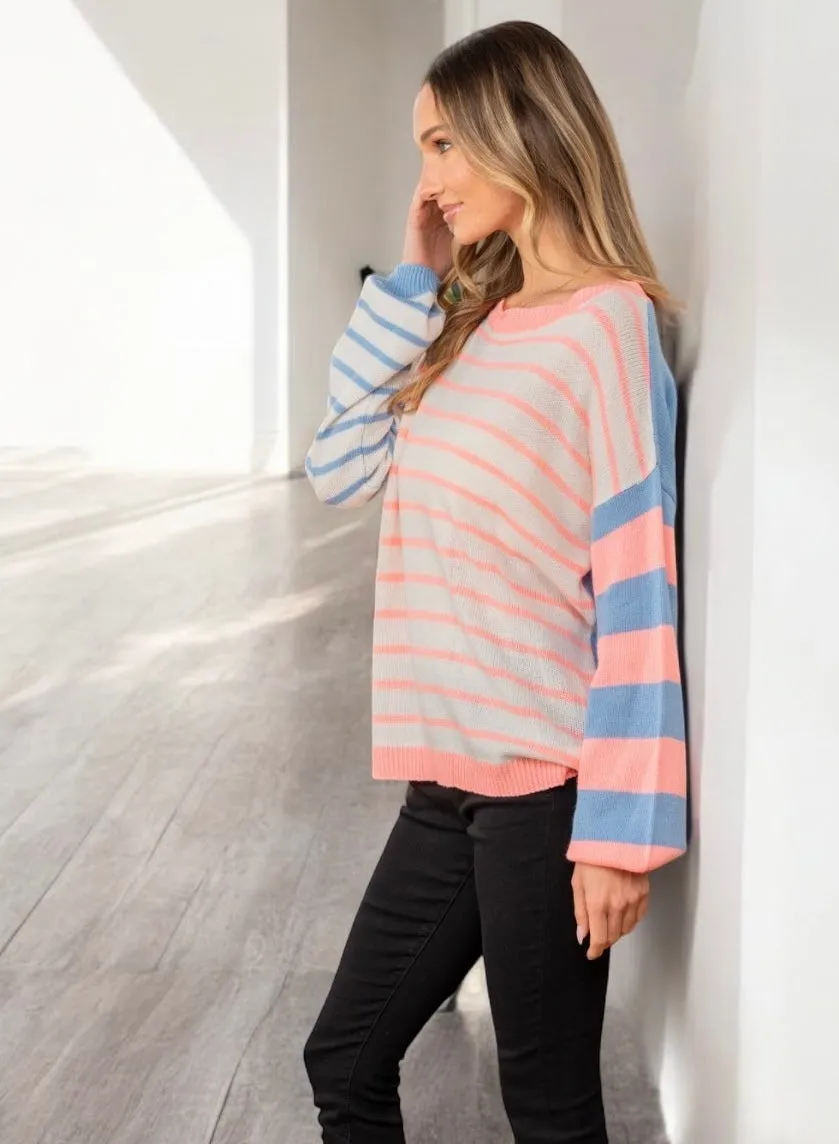 Striped Dropped Shoulder Sweater