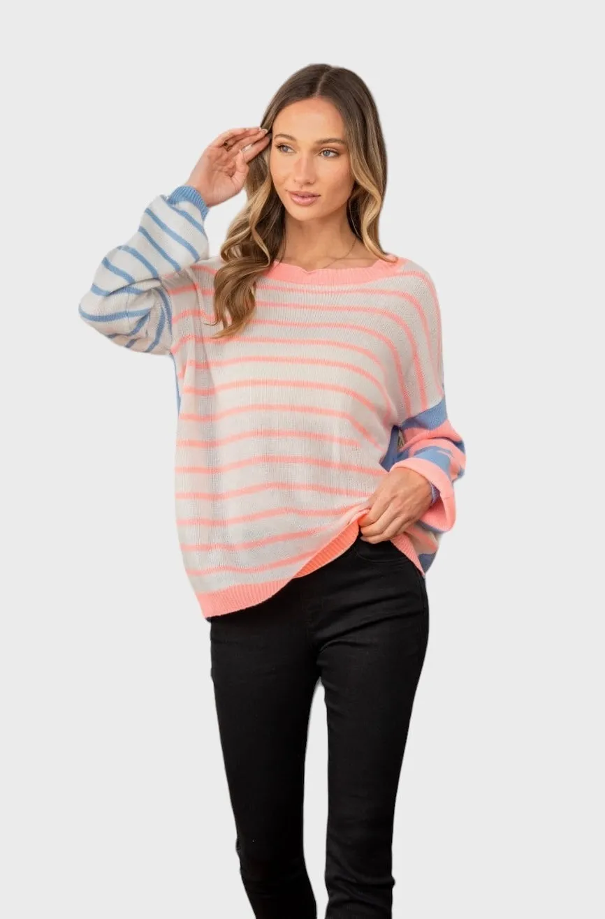 Striped Dropped Shoulder Sweater