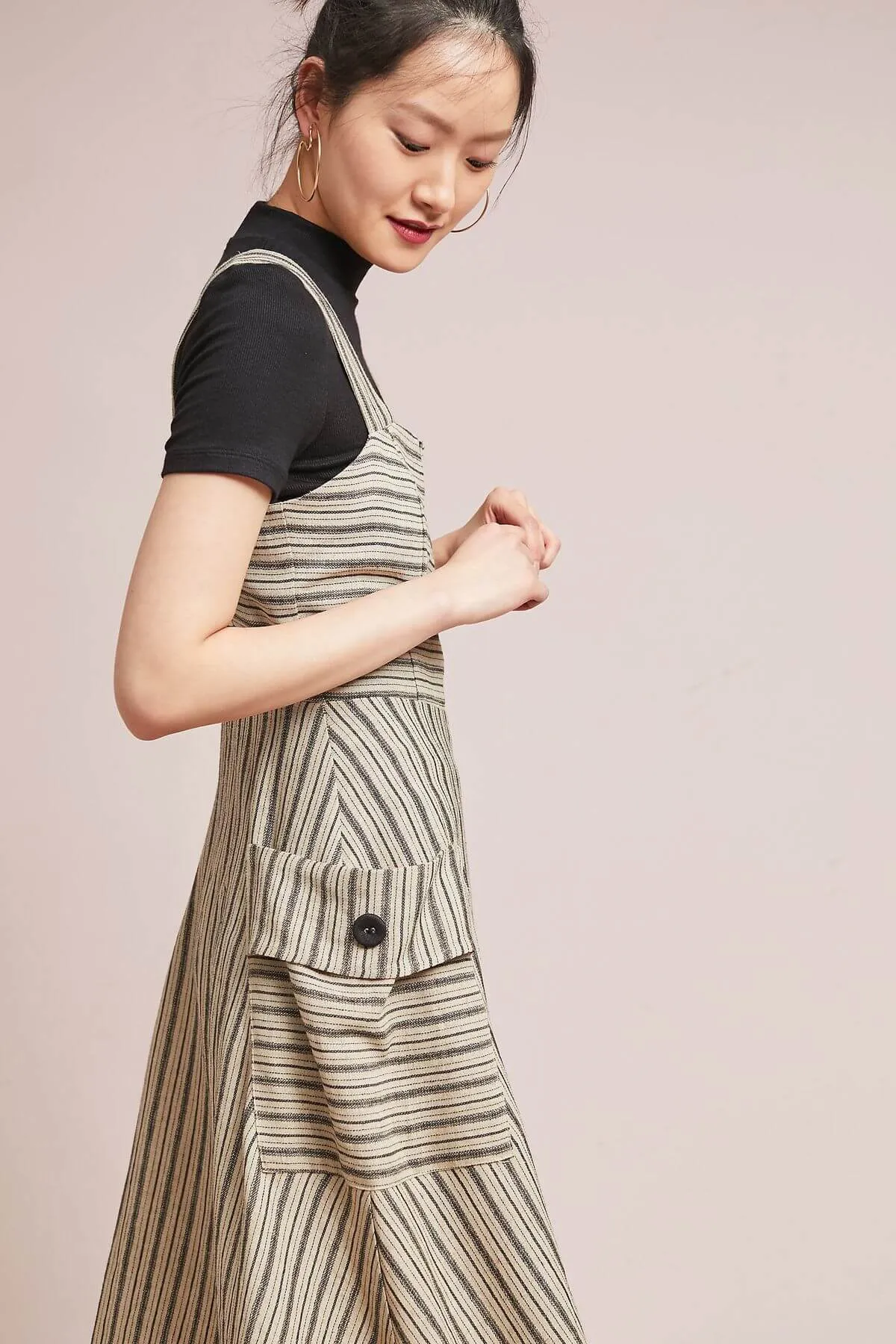 Striped Utility Midi Dress