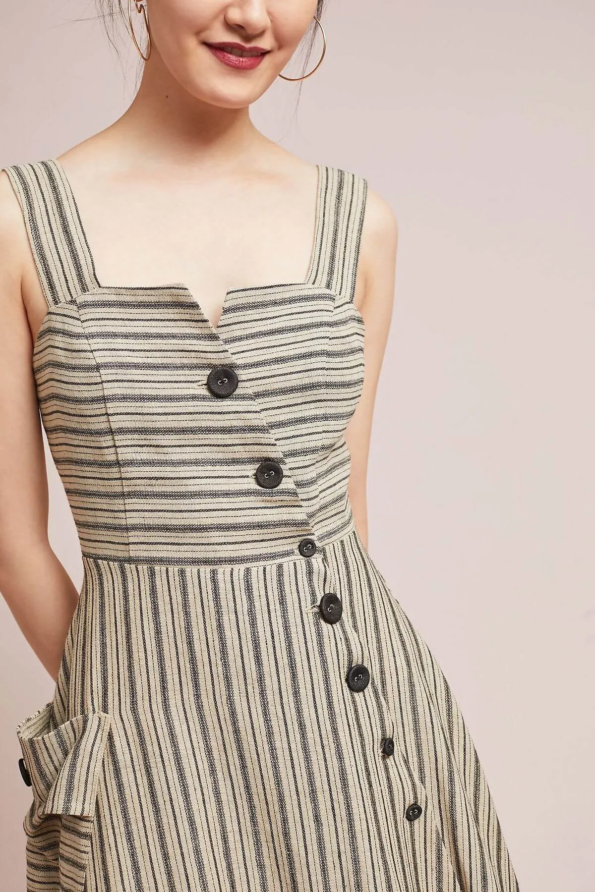 Striped Utility Midi Dress