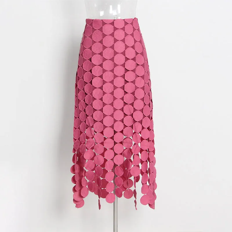 Stylish Cut-out Multi Circle Double-Layered Skirt for Women