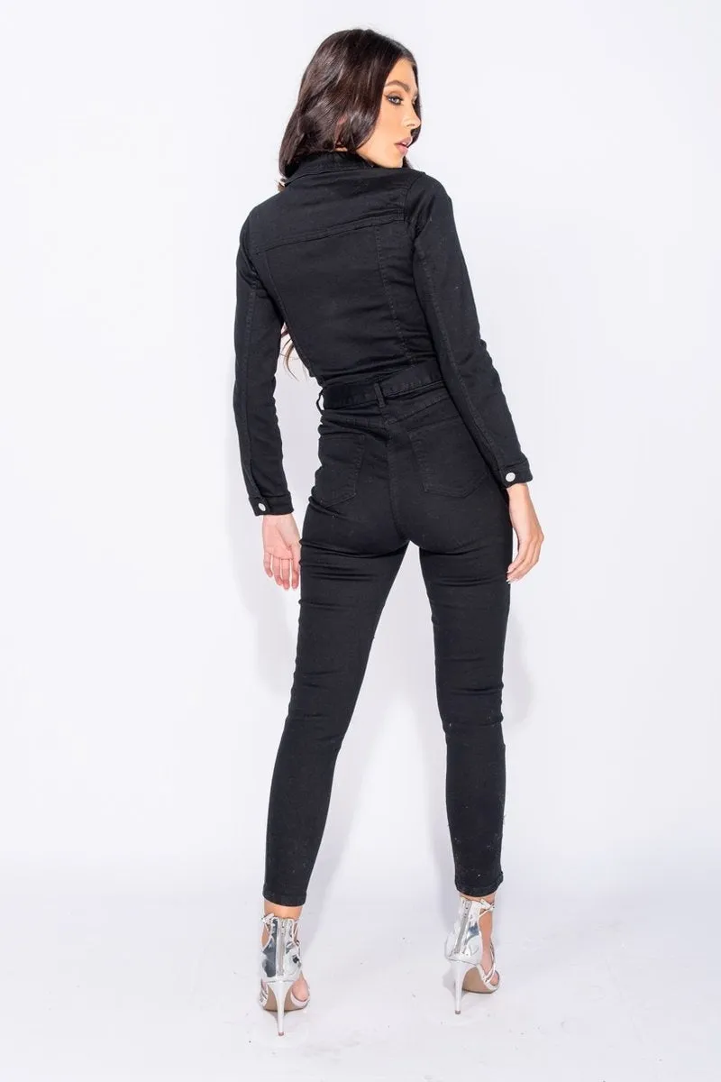 TEEK - De-Nim Long Sleeve Jumpsuit