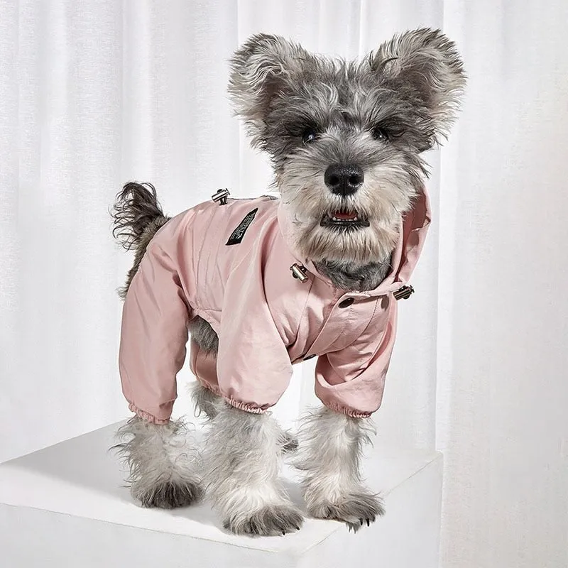 The Waterproof Reflective Dog Raincoat - Dusty Blue