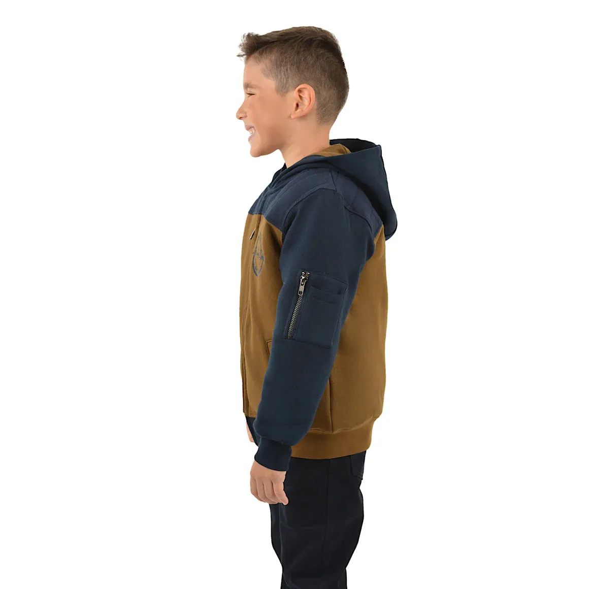 Thomas Cook Boys Original Zip Through Hoodie Navy/Tan