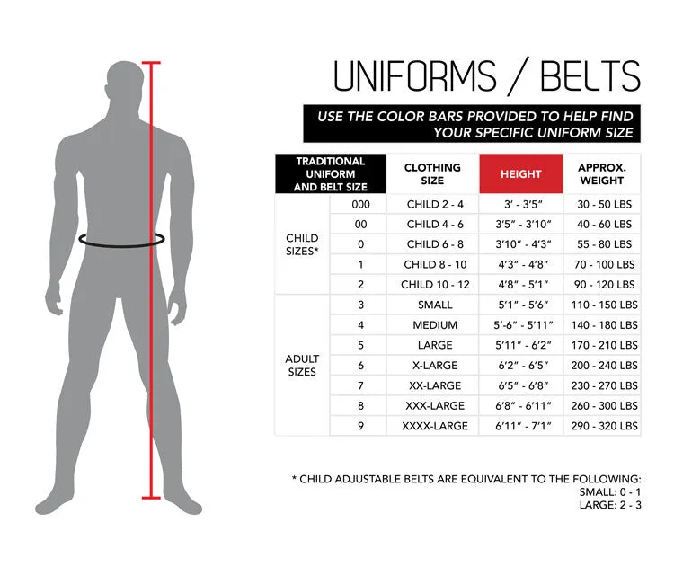 Uniform, 7 oz. Middleweight Student, with Elastic Pant