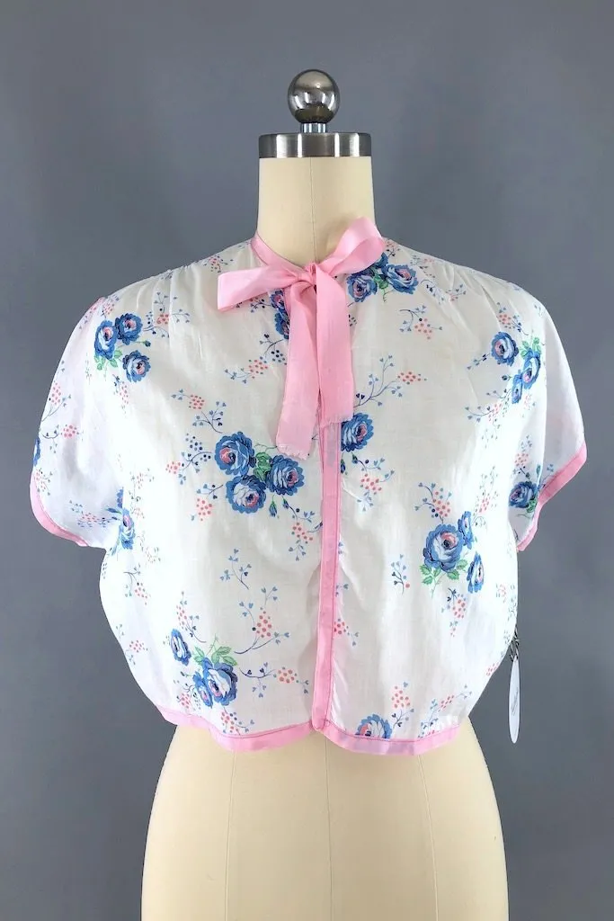 Vintage 1930s Cotton Bed Jacket