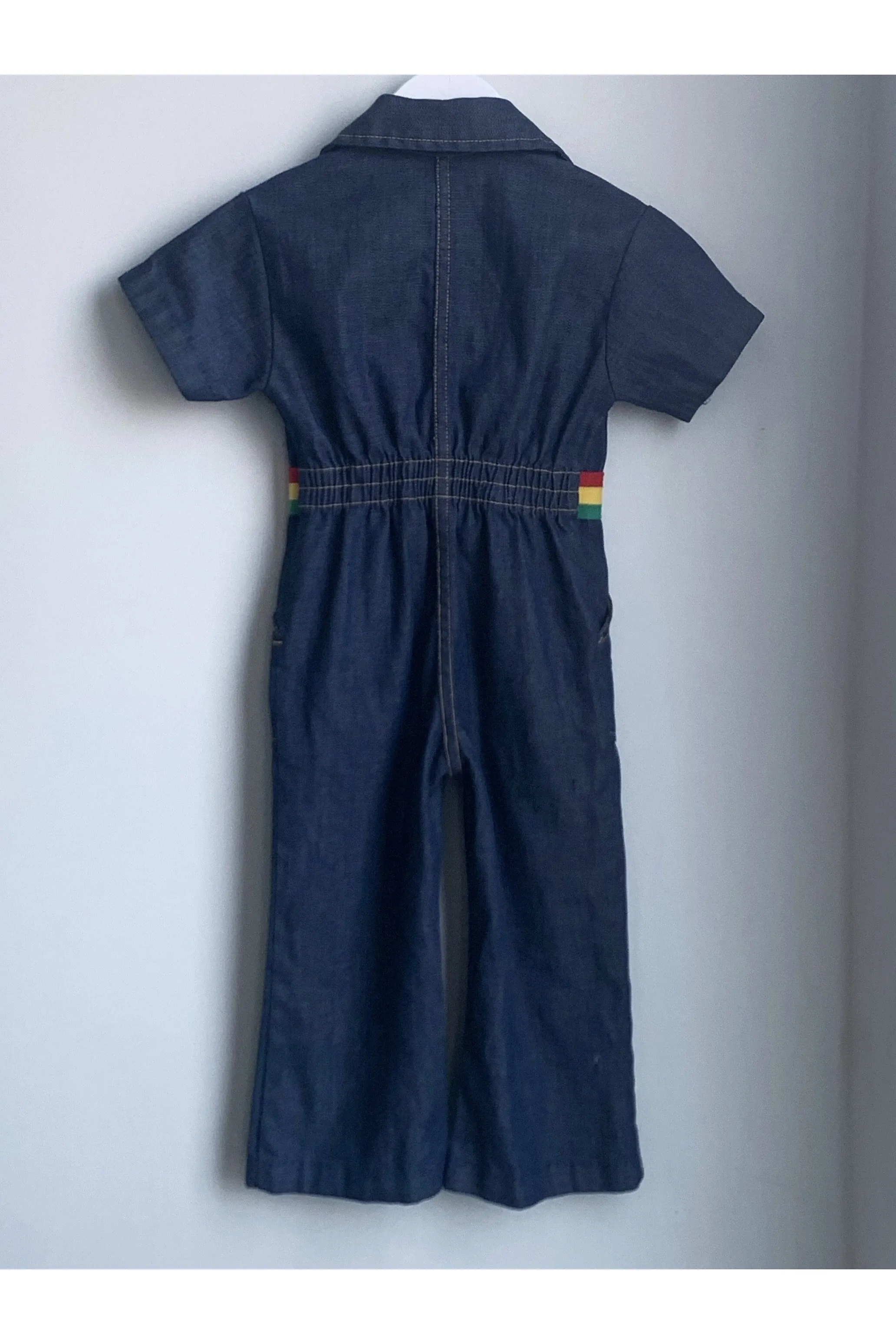 Vintage Denim Striped Waist Jumpsuit - Approx Size 3