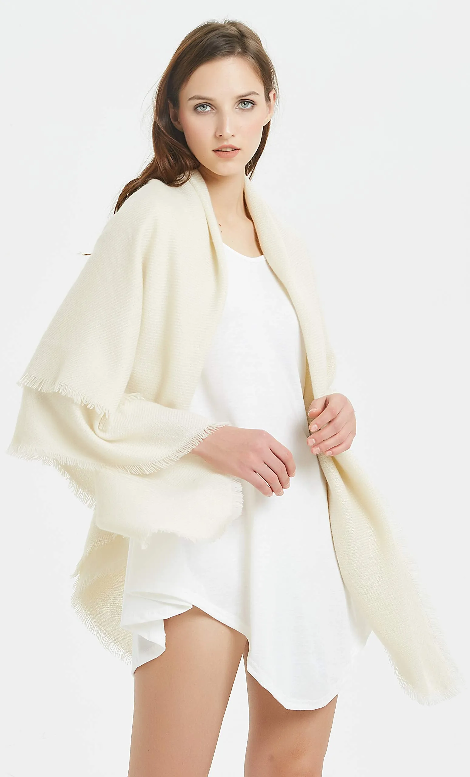 VIVIAN & VINCENT Soft Classic Luxurious Blanket Solid Color Square Scarf Wrap