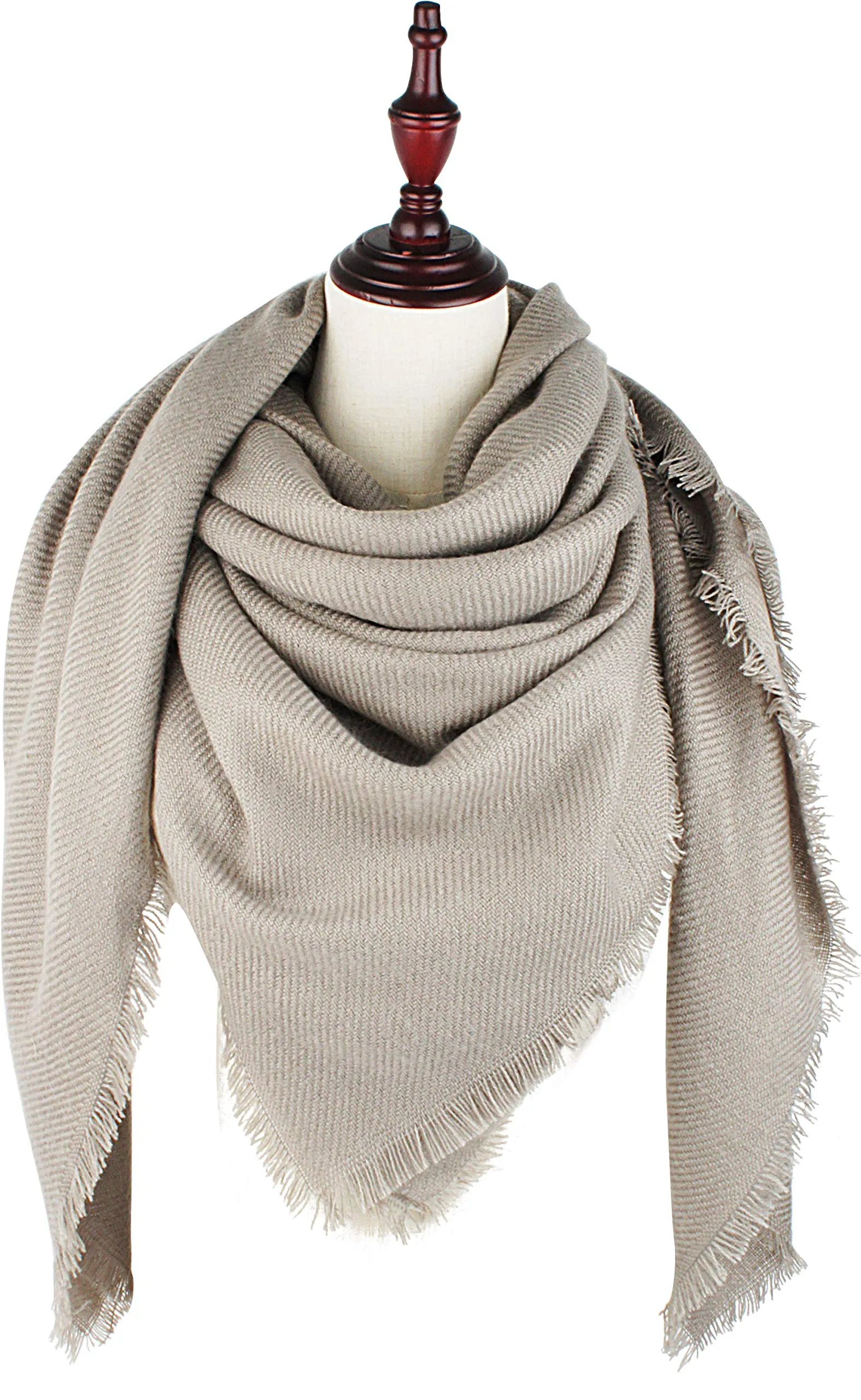 VIVIAN & VINCENT Soft Classic Luxurious Blanket Solid Color Square Scarf Wrap